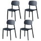 Plastic Contemporary Dining Room Chair Matte Finish Open Back Dining Side Chair Gloss Black 4 Piece Set Clearhalo ' kitchen&dining_furn' 'Dining Chairs' 'Dining Tables & Seating' 'dining_chair' 'furn' 'furn_dining_chair' 'Furniture' 'furniture_dining_chair' 'Kitchen & Dining Furniture' 'kitchen' 3522142
