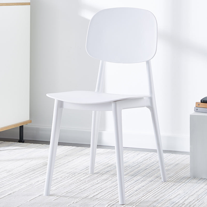 Plastic Contemporary Dining Room Chair Matte Finish Open Back Dining Side Chair Gloss White 1 Piece Clearhalo ' kitchen&dining_furn' 'Dining Chairs' 'Dining Tables & Seating' 'dining_chair' 'furn' 'furn_dining_chair' 'Furniture' 'furniture_dining_chair' 'Kitchen & Dining Furniture' 'kitchen' 3522143