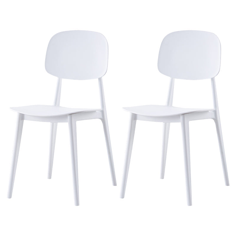 Plastic Contemporary Dining Room Chair Matte Finish Open Back Dining Side Chair Gloss White 2 Piece Set Clearhalo ' kitchen&dining_furn' 'Dining Chairs' 'Dining Tables & Seating' 'dining_chair' 'furn' 'furn_dining_chair' 'Furniture' 'furniture_dining_chair' 'Kitchen & Dining Furniture' 'kitchen' 3522144