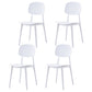 Plastic Contemporary Dining Room Chair Matte Finish Open Back Dining Side Chair Gloss White 4 Piece Set Clearhalo ' kitchen&dining_furn' 'Dining Chairs' 'Dining Tables & Seating' 'dining_chair' 'furn' 'furn_dining_chair' 'Furniture' 'furniture_dining_chair' 'Kitchen & Dining Furniture' 'kitchen' 3522145