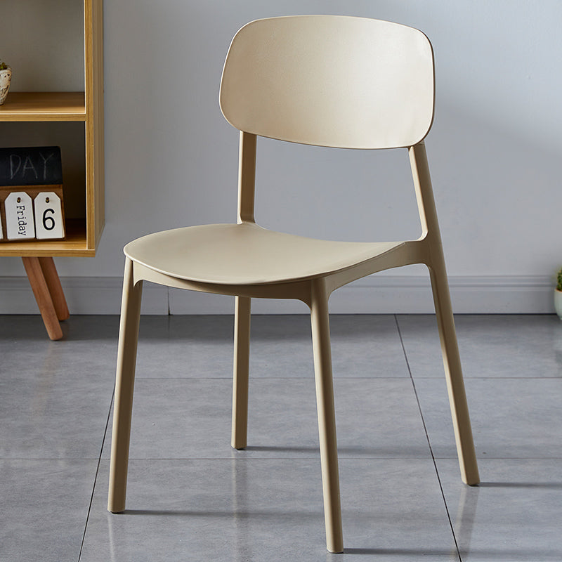 Plastic Contemporary Dining Room Chair Matte Finish Open Back Dining Side Chair Camel 1 Piece Clearhalo ' kitchen&dining_furn' 'Dining Chairs' 'Dining Tables & Seating' 'dining_chair' 'furn' 'furn_dining_chair' 'Furniture' 'furniture_dining_chair' 'Kitchen & Dining Furniture' 'kitchen' 3522146