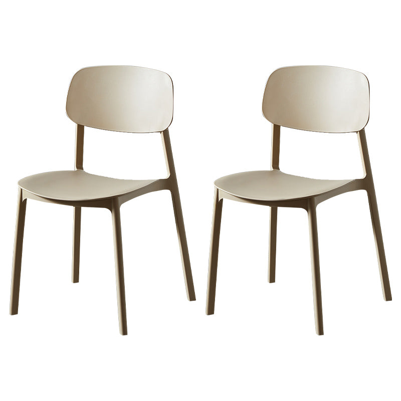 Plastic Contemporary Dining Room Chair Matte Finish Open Back Dining Side Chair Camel 2 Piece Set Clearhalo ' kitchen&dining_furn' 'Dining Chairs' 'Dining Tables & Seating' 'dining_chair' 'furn' 'furn_dining_chair' 'Furniture' 'furniture_dining_chair' 'Kitchen & Dining Furniture' 'kitchen' 3522147