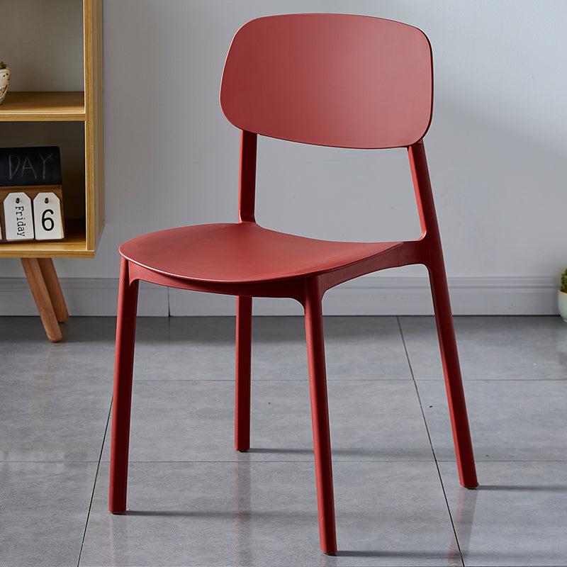 Plastic Contemporary Dining Room Chair Matte Finish Open Back Dining Side Chair Burgundy 1 Piece Clearhalo ' kitchen&dining_furn' 'Dining Chairs' 'Dining Tables & Seating' 'dining_chair' 'furn' 'furn_dining_chair' 'Furniture' 'furniture_dining_chair' 'Kitchen & Dining Furniture' 'kitchen' 3522149