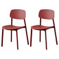 Plastic Contemporary Dining Room Chair Matte Finish Open Back Dining Side Chair Burgundy 2 Piece Set Clearhalo ' kitchen&dining_furn' 'Dining Chairs' 'Dining Tables & Seating' 'dining_chair' 'furn' 'furn_dining_chair' 'Furniture' 'furniture_dining_chair' 'Kitchen & Dining Furniture' 'kitchen' 3522150
