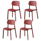 Plastic Contemporary Dining Room Chair Matte Finish Open Back Dining Side Chair Burgundy 4 Piece Set Clearhalo ' kitchen&dining_furn' 'Dining Chairs' 'Dining Tables & Seating' 'dining_chair' 'furn' 'furn_dining_chair' 'Furniture' 'furniture_dining_chair' 'Kitchen & Dining Furniture' 'kitchen' 3522151
