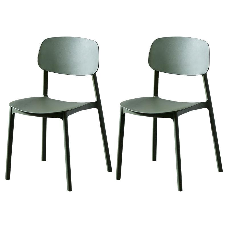 Plastic Contemporary Dining Room Chair Matte Finish Open Back Dining Side Chair Army Green 2 Piece Set Clearhalo ' kitchen&dining_furn' 'Dining Chairs' 'Dining Tables & Seating' 'dining_chair' 'furn' 'furn_dining_chair' 'Furniture' 'furniture_dining_chair' 'Kitchen & Dining Furniture' 'kitchen' 3522153