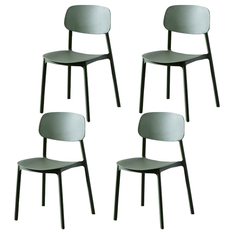 Plastic Contemporary Dining Room Chair Matte Finish Open Back Dining Side Chair Army Green 4 Piece Set Clearhalo ' kitchen&dining_furn' 'Dining Chairs' 'Dining Tables & Seating' 'dining_chair' 'furn' 'furn_dining_chair' 'Furniture' 'furniture_dining_chair' 'Kitchen & Dining Furniture' 'kitchen' 3522154