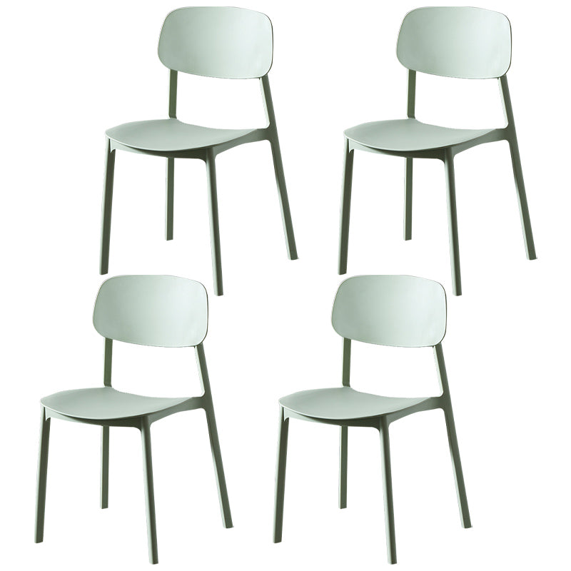 Plastic Contemporary Dining Room Chair Matte Finish Open Back Dining Side Chair Fluorescent Green 4 Piece Set Clearhalo ' kitchen&dining_furn' 'Dining Chairs' 'Dining Tables & Seating' 'dining_chair' 'furn' 'furn_dining_chair' 'Furniture' 'furniture_dining_chair' 'Kitchen & Dining Furniture' 'kitchen' 3522157