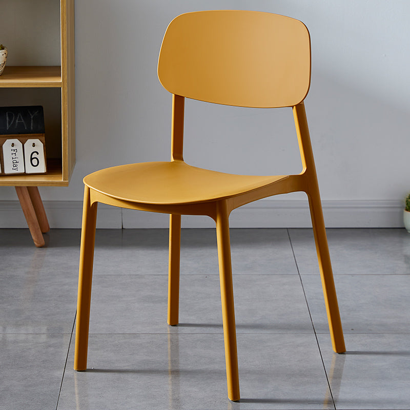 Plastic Contemporary Dining Room Chair Matte Finish Open Back Dining Side Chair Ginger 1 Piece Clearhalo ' kitchen&dining_furn' 'Dining Chairs' 'Dining Tables & Seating' 'dining_chair' 'furn' 'furn_dining_chair' 'Furniture' 'furniture_dining_chair' 'Kitchen & Dining Furniture' 'kitchen' 3522158