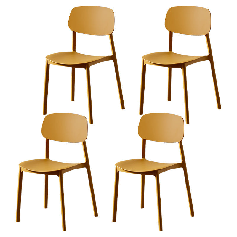 Plastic Contemporary Dining Room Chair Matte Finish Open Back Dining Side Chair Ginger 4 Piece Set Clearhalo ' kitchen&dining_furn' 'Dining Chairs' 'Dining Tables & Seating' 'dining_chair' 'furn' 'furn_dining_chair' 'Furniture' 'furniture_dining_chair' 'Kitchen & Dining Furniture' 'kitchen' 3522160