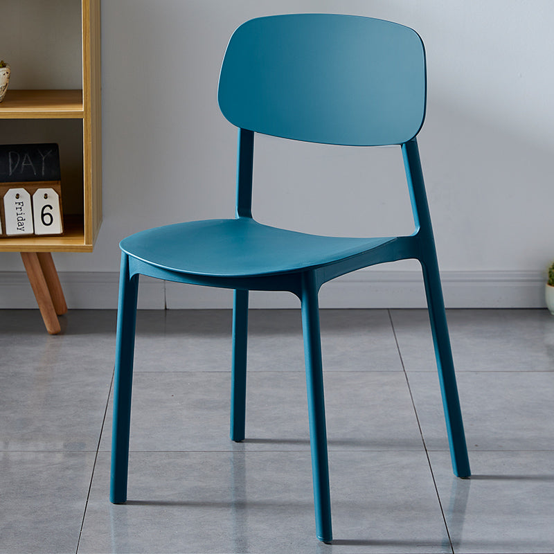 Plastic Contemporary Dining Room Chair Matte Finish Open Back Dining Side Chair Peacock Blue 1 Piece Clearhalo ' kitchen&dining_furn' 'Dining Chairs' 'Dining Tables & Seating' 'dining_chair' 'furn' 'furn_dining_chair' 'Furniture' 'furniture_dining_chair' 'Kitchen & Dining Furniture' 'kitchen' 3522161
