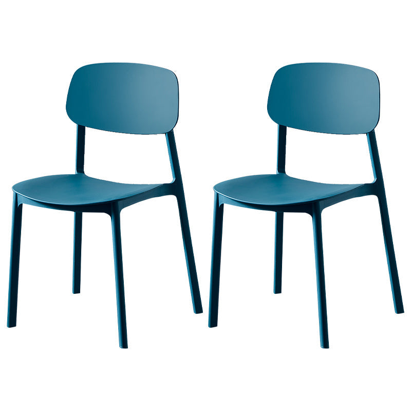 Plastic Contemporary Dining Room Chair Matte Finish Open Back Dining Side Chair Peacock Blue 2 Piece Set Clearhalo ' kitchen&dining_furn' 'Dining Chairs' 'Dining Tables & Seating' 'dining_chair' 'furn' 'furn_dining_chair' 'Furniture' 'furniture_dining_chair' 'Kitchen & Dining Furniture' 'kitchen' 3522162