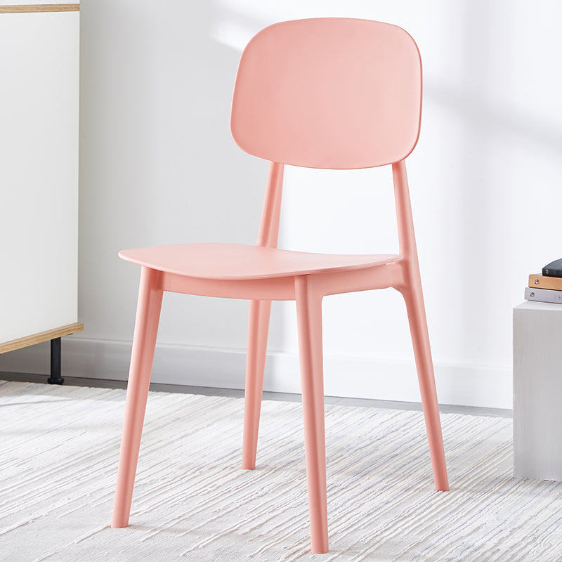 Plastic Contemporary Dining Room Chair Matte Finish Open Back Dining Side Chair Pearl Pink 1 Piece Clearhalo ' kitchen&dining_furn' 'Dining Chairs' 'Dining Tables & Seating' 'dining_chair' 'furn' 'furn_dining_chair' 'Furniture' 'furniture_dining_chair' 'Kitchen & Dining Furniture' 'kitchen' 3522164