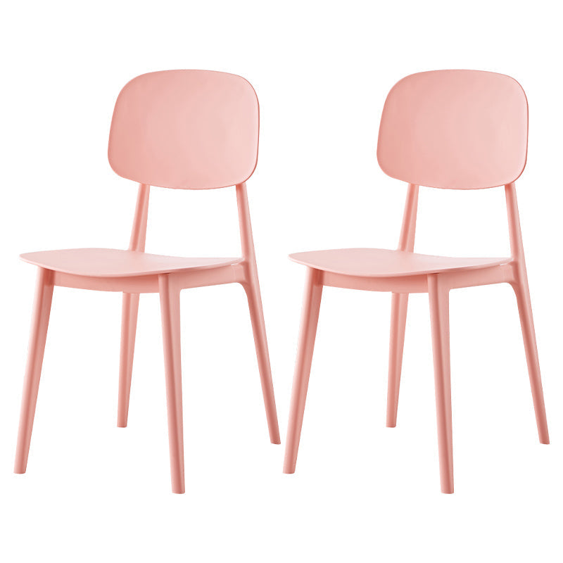 Plastic Contemporary Dining Room Chair Matte Finish Open Back Dining Side Chair Pearl Pink 2 Piece Set Clearhalo ' kitchen&dining_furn' 'Dining Chairs' 'Dining Tables & Seating' 'dining_chair' 'furn' 'furn_dining_chair' 'Furniture' 'furniture_dining_chair' 'Kitchen & Dining Furniture' 'kitchen' 3522165
