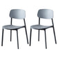 Plastic Contemporary Dining Room Chair Matte Finish Open Back Dining Side Chair Silver Gray 2 Piece Set Clearhalo ' kitchen&dining_furn' 'Dining Chairs' 'Dining Tables & Seating' 'dining_chair' 'furn' 'furn_dining_chair' 'Furniture' 'furniture_dining_chair' 'Kitchen & Dining Furniture' 'kitchen' 3522168