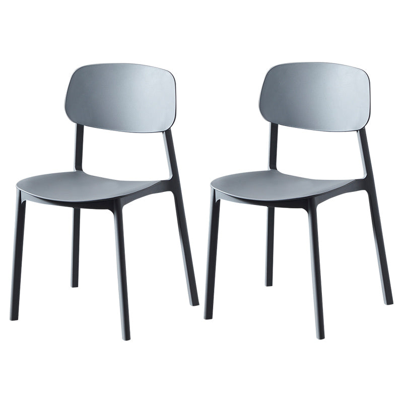 Plastic Contemporary Dining Room Chair Matte Finish Open Back Dining Side Chair Silver Gray 2 Piece Set Clearhalo ' kitchen&dining_furn' 'Dining Chairs' 'Dining Tables & Seating' 'dining_chair' 'furn' 'furn_dining_chair' 'Furniture' 'furniture_dining_chair' 'Kitchen & Dining Furniture' 'kitchen' 3522168