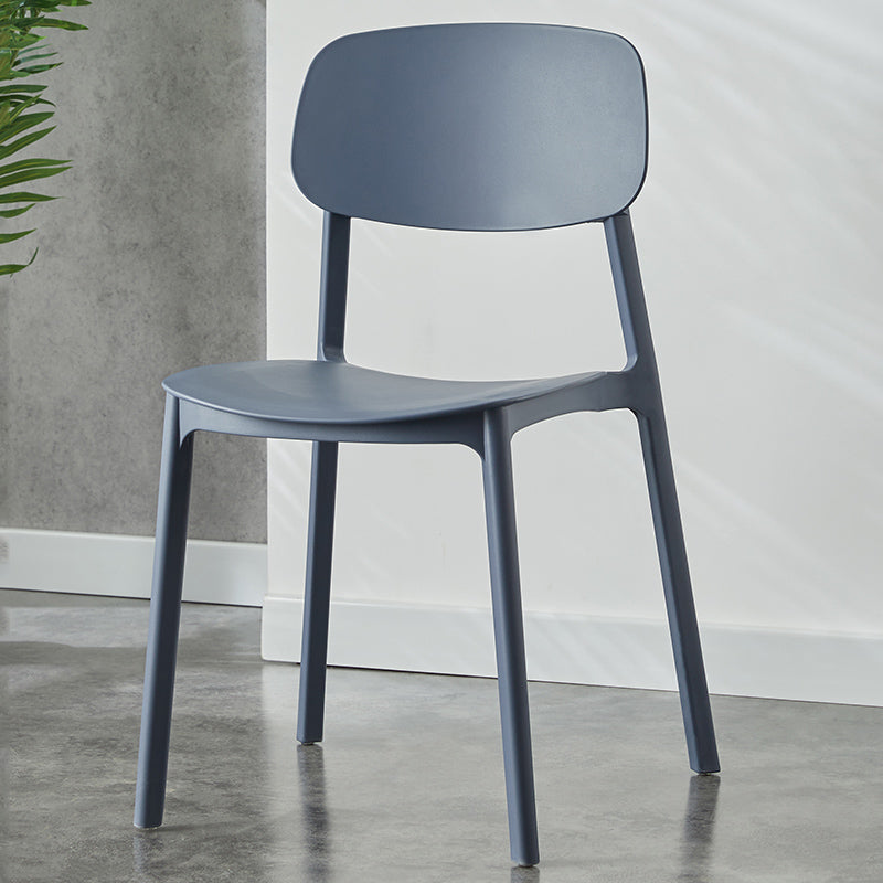 Plastic Contemporary Dining Room Chair Matte Finish Open Back Dining Side Chair Gray-Blue 1 Piece Clearhalo ' kitchen&dining_furn' 'Dining Chairs' 'Dining Tables & Seating' 'dining_chair' 'furn' 'furn_dining_chair' 'Furniture' 'furniture_dining_chair' 'Kitchen & Dining Furniture' 'kitchen' 3522170