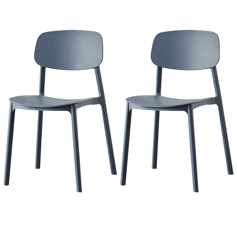 Plastic Contemporary Dining Room Chair Matte Finish Open Back Dining Side Chair Gray-Blue 2 Piece Set Clearhalo ' kitchen&dining_furn' 'Dining Chairs' 'Dining Tables & Seating' 'dining_chair' 'furn' 'furn_dining_chair' 'Furniture' 'furniture_dining_chair' 'Kitchen & Dining Furniture' 'kitchen' 3522171