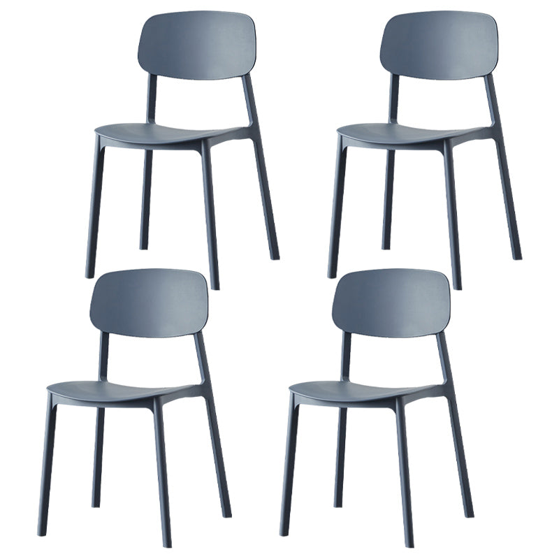 Plastic Contemporary Dining Room Chair Matte Finish Open Back Dining Side Chair Gray-Blue 4 Piece Set Clearhalo ' kitchen&dining_furn' 'Dining Chairs' 'Dining Tables & Seating' 'dining_chair' 'furn' 'furn_dining_chair' 'Furniture' 'furniture_dining_chair' 'Kitchen & Dining Furniture' 'kitchen' 3522172