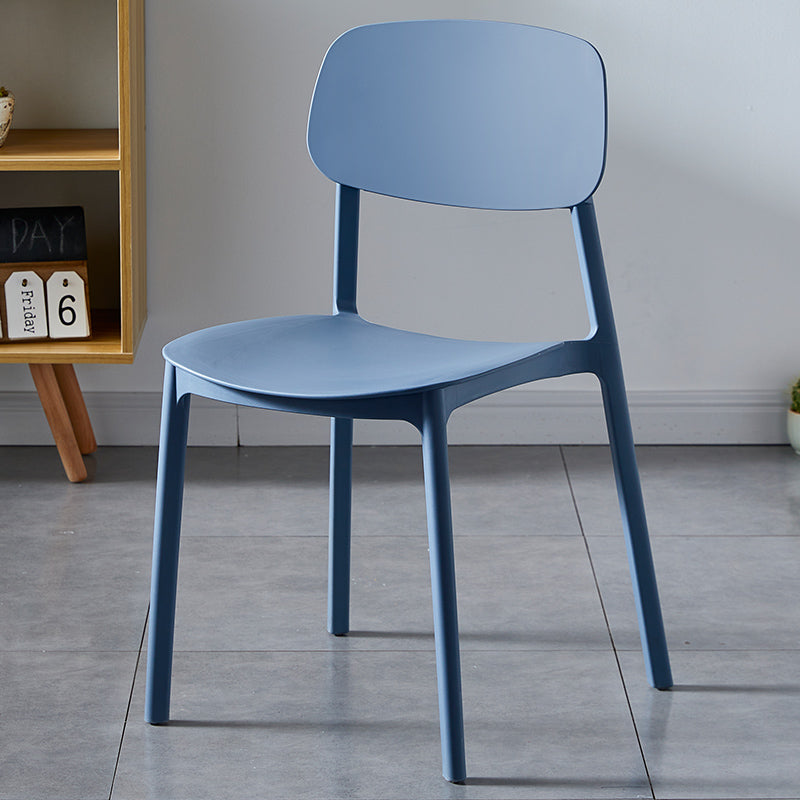 Plastic Contemporary Dining Room Chair Matte Finish Open Back Dining Side Chair Dark Blue 1 Piece Clearhalo ' kitchen&dining_furn' 'Dining Chairs' 'Dining Tables & Seating' 'dining_chair' 'furn' 'furn_dining_chair' 'Furniture' 'furniture_dining_chair' 'Kitchen & Dining Furniture' 'kitchen' 3522173