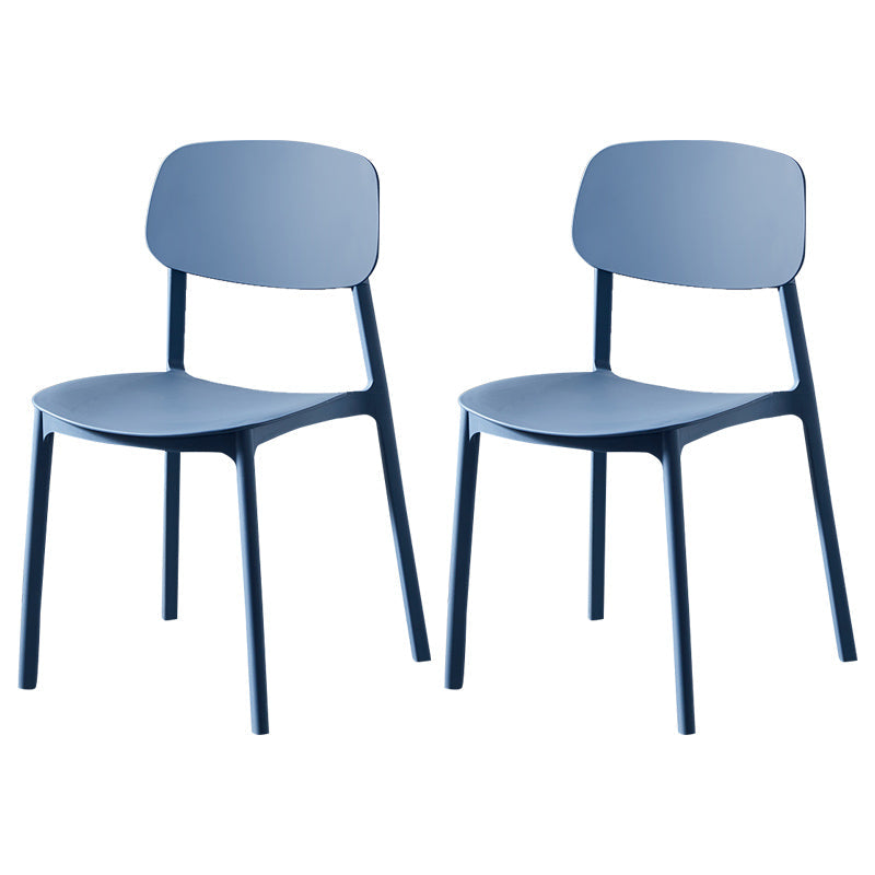 Plastic Contemporary Dining Room Chair Matte Finish Open Back Dining Side Chair Dark Blue 2 Piece Set Clearhalo ' kitchen&dining_furn' 'Dining Chairs' 'Dining Tables & Seating' 'dining_chair' 'furn' 'furn_dining_chair' 'Furniture' 'furniture_dining_chair' 'Kitchen & Dining Furniture' 'kitchen' 3522174