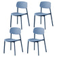 Plastic Contemporary Dining Room Chair Matte Finish Open Back Dining Side Chair Dark Blue 4 Piece Set Clearhalo ' kitchen&dining_furn' 'Dining Chairs' 'Dining Tables & Seating' 'dining_chair' 'furn' 'furn_dining_chair' 'Furniture' 'furniture_dining_chair' 'Kitchen & Dining Furniture' 'kitchen' 3522175