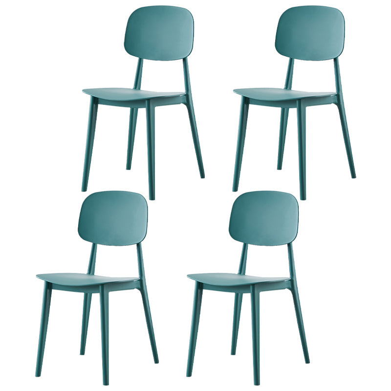 Plastic Contemporary Dining Room Chair Matte Finish Open Back Dining Side Chair Blackish Green 4 Piece Set Clearhalo ' kitchen&dining_furn' 'Dining Chairs' 'Dining Tables & Seating' 'dining_chair' 'furn' 'furn_dining_chair' 'Furniture' 'furniture_dining_chair' 'Kitchen & Dining Furniture' 'kitchen' 3522178