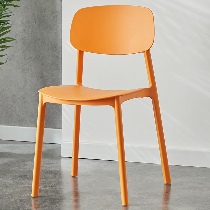 Plastic Contemporary Dining Room Chair Matte Finish Open Back Dining Side Chair Orange 1 Piece Clearhalo ' kitchen&dining_furn' 'Dining Chairs' 'Dining Tables & Seating' 'dining_chair' 'furn' 'furn_dining_chair' 'Furniture' 'furniture_dining_chair' 'Kitchen & Dining Furniture' 'kitchen' 3522179