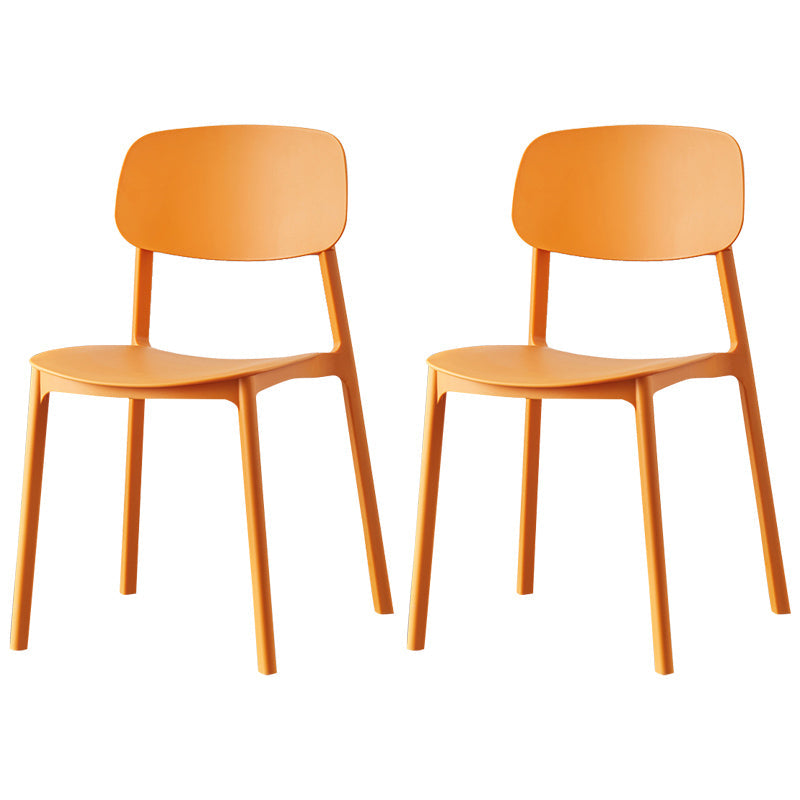 Plastic Contemporary Dining Room Chair Matte Finish Open Back Dining Side Chair Orange 2 Piece Set Clearhalo ' kitchen&dining_furn' 'Dining Chairs' 'Dining Tables & Seating' 'dining_chair' 'furn' 'furn_dining_chair' 'Furniture' 'furniture_dining_chair' 'Kitchen & Dining Furniture' 'kitchen' 3522180