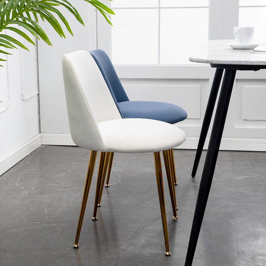 Scandinavian Glam Style Metal Solid Back Side Chair Colorful Chair Sets Clearhalo ' kitchen&dining_furn' 'Dining Chairs' 'Dining Tables & Seating' 'dining_chair' 'furn' 'furn_dining_chair' 'Furniture' 'furniture_dining_chair' 'Kitchen & Dining Furniture' 'kitchen' 3522184