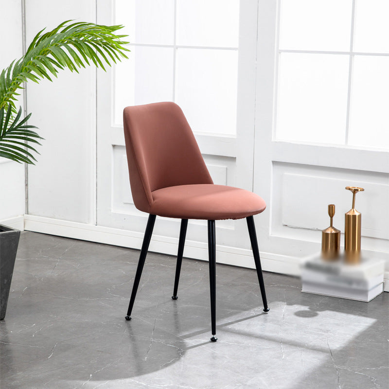 Scandinavian Glam Style Metal Solid Back Side Chair Colorful Chair Sets Brown 1 Piece Clearhalo ' kitchen&dining_furn' 'Dining Chairs' 'Dining Tables & Seating' 'dining_chair' 'furn' 'furn_dining_chair' 'Furniture' 'furniture_dining_chair' 'Kitchen & Dining Furniture' 'kitchen' 3522189