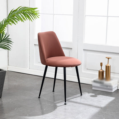 Scandinavian Glam Style Metal Solid Back Side Chair Colorful Chair Sets Brown 1 Piece Clearhalo ' kitchen&dining_furn' 'Dining Chairs' 'Dining Tables & Seating' 'dining_chair' 'furn' 'furn_dining_chair' 'Furniture' 'furniture_dining_chair' 'Kitchen & Dining Furniture' 'kitchen' 3522189