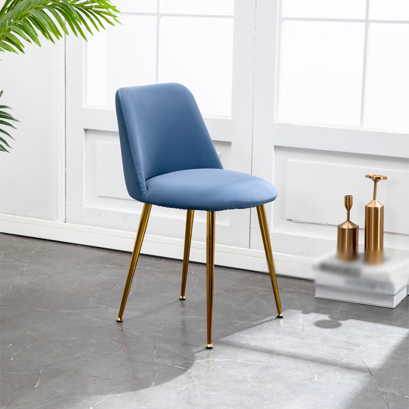 Scandinavian Glam Style Metal Solid Back Side Chair Colorful Chair Sets Light Blue 1 Piece Clearhalo ' kitchen&dining_furn' 'Dining Chairs' 'Dining Tables & Seating' 'dining_chair' 'furn' 'furn_dining_chair' 'Furniture' 'furniture_dining_chair' 'Kitchen & Dining Furniture' 'kitchen' 3522195