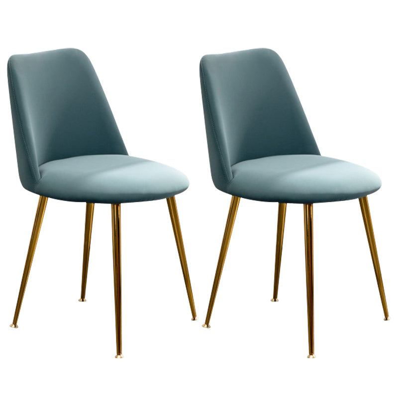 Scandinavian Glam Style Metal Solid Back Side Chair Colorful Chair Sets Green 2 Piece Set Clearhalo ' kitchen&dining_furn' 'Dining Chairs' 'Dining Tables & Seating' 'dining_chair' 'furn' 'furn_dining_chair' 'Furniture' 'furniture_dining_chair' 'Kitchen & Dining Furniture' 'kitchen' 3522202