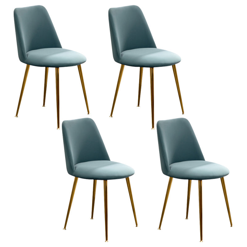 Scandinavian Glam Style Metal Solid Back Side Chair Colorful Chair Sets Green 4 Piece Set Clearhalo ' kitchen&dining_furn' 'Dining Chairs' 'Dining Tables & Seating' 'dining_chair' 'furn' 'furn_dining_chair' 'Furniture' 'furniture_dining_chair' 'Kitchen & Dining Furniture' 'kitchen' 3522203