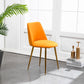 Scandinavian Glam Style Metal Solid Back Side Chair Colorful Chair Sets Orange 1 Piece Clearhalo ' kitchen&dining_furn' 'Dining Chairs' 'Dining Tables & Seating' 'dining_chair' 'furn' 'furn_dining_chair' 'Furniture' 'furniture_dining_chair' 'Kitchen & Dining Furniture' 'kitchen' 3522204