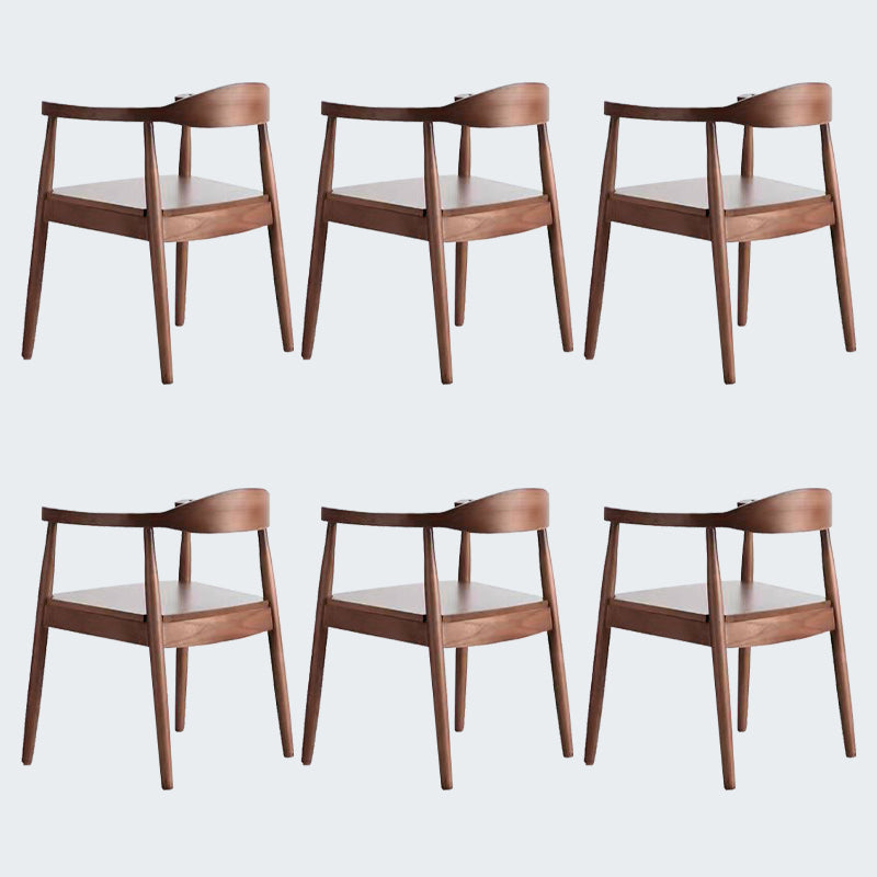 Modern Dining Chair 20'' Wide Open Arm Chair with 4 Wood Legs for Home Use Walnut Wood 6 Piece Set Clearhalo ' kitchen&dining_furn' 'Dining Chairs' 'Dining Tables & Seating' 'dining_chair' 'furn' 'furn_dining_chair' 'Furniture' 'furniture_dining_chair' 'Kitchen & Dining Furniture' 'kitchen' 3522229
