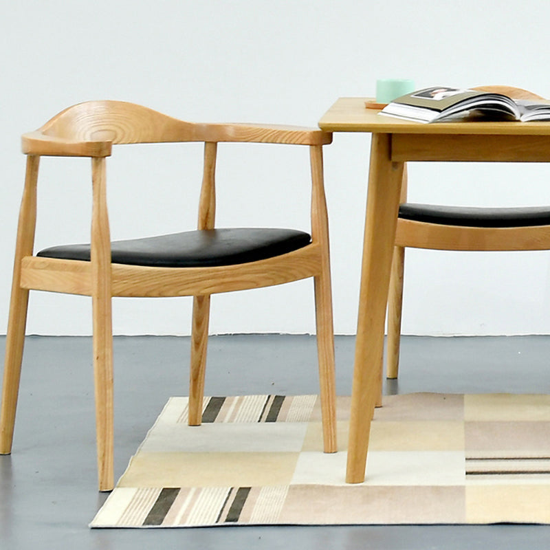 Modern Dining Chair 20'' Wide Open Arm Chair with 4 Wood Legs for Home Use Clearhalo ' kitchen&dining_furn' 'Dining Chairs' 'Dining Tables & Seating' 'dining_chair' 'furn' 'furn_dining_chair' 'Furniture' 'furniture_dining_chair' 'Kitchen & Dining Furniture' 'kitchen' 3522230