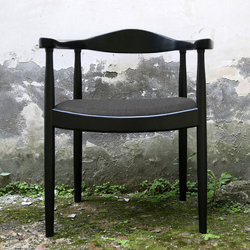 Modern Dining Chair 20'' Wide Open Arm Chair with 4 Wood Legs for Home Use Black Linen 1 Piece Clearhalo ' kitchen&dining_furn' 'Dining Chairs' 'Dining Tables & Seating' 'dining_chair' 'furn' 'furn_dining_chair' 'Furniture' 'furniture_dining_chair' 'Kitchen & Dining Furniture' 'kitchen' 3522232