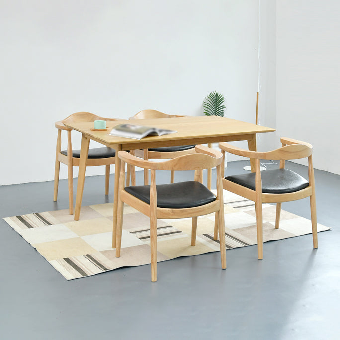 Modern Dining Chair 20'' Wide Open Arm Chair with 4 Wood Legs for Home Use Clearhalo ' kitchen&dining_furn' 'Dining Chairs' 'Dining Tables & Seating' 'dining_chair' 'furn' 'furn_dining_chair' 'Furniture' 'furniture_dining_chair' 'Kitchen & Dining Furniture' 'kitchen' 3522233