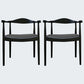 Modern Dining Chair 20'' Wide Open Arm Chair with 4 Wood Legs for Home Use Black Linen 2 Piece Set Clearhalo ' kitchen&dining_furn' 'Dining Chairs' 'Dining Tables & Seating' 'dining_chair' 'furn' 'furn_dining_chair' 'Furniture' 'furniture_dining_chair' 'Kitchen & Dining Furniture' 'kitchen' 3522234