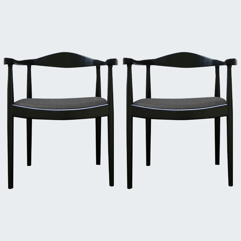 Modern Dining Chair 20'' Wide Open Arm Chair with 4 Wood Legs for Home Use Black Linen 2 Piece Set Clearhalo ' kitchen&dining_furn' 'Dining Chairs' 'Dining Tables & Seating' 'dining_chair' 'furn' 'furn_dining_chair' 'Furniture' 'furniture_dining_chair' 'Kitchen & Dining Furniture' 'kitchen' 3522234