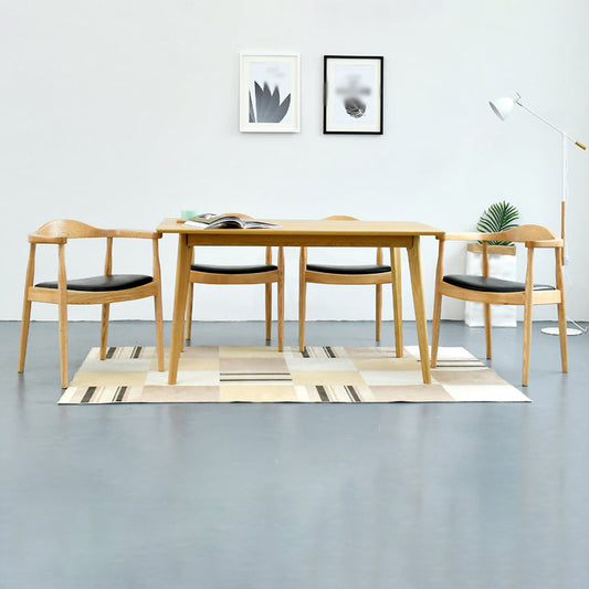 Modern Dining Chair 20'' Wide Open Arm Chair with 4 Wood Legs for Home Use Clearhalo ' kitchen&dining_furn' 'Dining Chairs' 'Dining Tables & Seating' 'dining_chair' 'furn' 'furn_dining_chair' 'Furniture' 'furniture_dining_chair' 'Kitchen & Dining Furniture' 'kitchen' 3522235