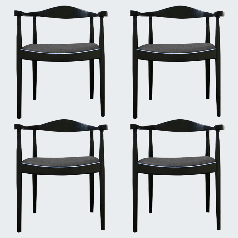 Modern Dining Chair 20'' Wide Open Arm Chair with 4 Wood Legs for Home Use Black Linen 4 Piece Set Clearhalo ' kitchen&dining_furn' 'Dining Chairs' 'Dining Tables & Seating' 'dining_chair' 'furn' 'furn_dining_chair' 'Furniture' 'furniture_dining_chair' 'Kitchen & Dining Furniture' 'kitchen' 3522236