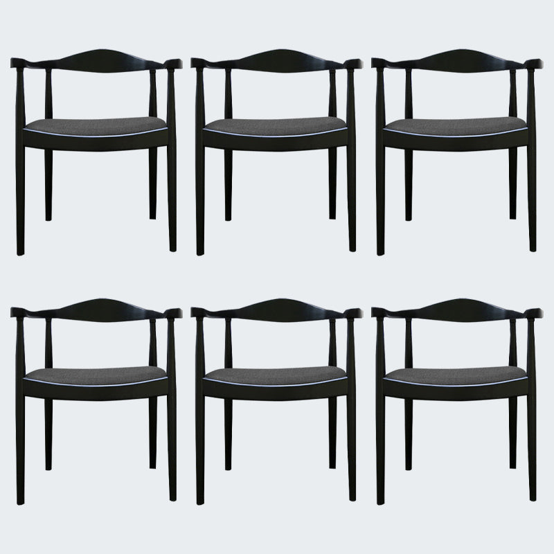 Modern Dining Chair 20'' Wide Open Arm Chair with 4 Wood Legs for Home Use Black Linen 6 Piece Set Clearhalo ' kitchen&dining_furn' 'Dining Chairs' 'Dining Tables & Seating' 'dining_chair' 'furn' 'furn_dining_chair' 'Furniture' 'furniture_dining_chair' 'Kitchen & Dining Furniture' 'kitchen' 3522237