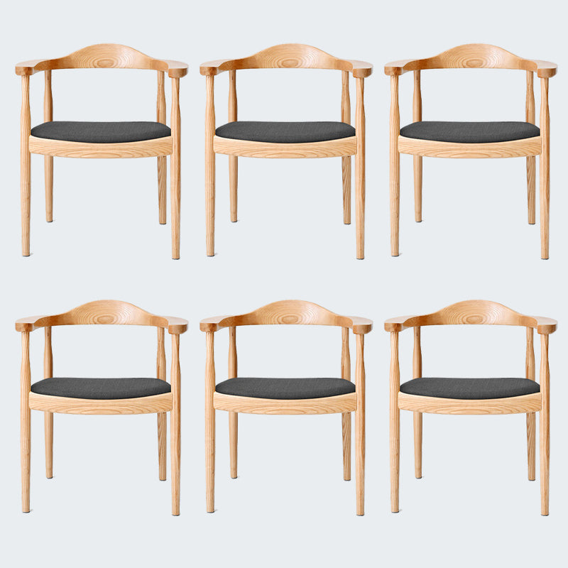 Modern Dining Chair 20'' Wide Open Arm Chair with 4 Wood Legs for Home Use Wood Linen 6 Piece Set Clearhalo ' kitchen&dining_furn' 'Dining Chairs' 'Dining Tables & Seating' 'dining_chair' 'furn' 'furn_dining_chair' 'Furniture' 'furniture_dining_chair' 'Kitchen & Dining Furniture' 'kitchen' 3522241
