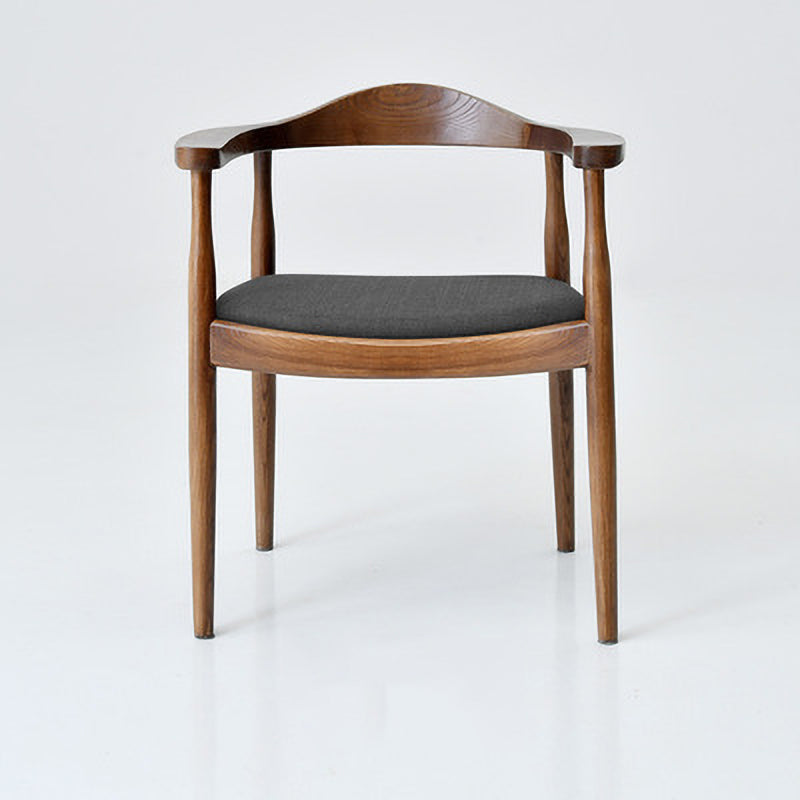 Modern Dining Chair 20'' Wide Open Arm Chair with 4 Wood Legs for Home Use Walnut Linen 1 Piece Clearhalo ' kitchen&dining_furn' 'Dining Chairs' 'Dining Tables & Seating' 'dining_chair' 'furn' 'furn_dining_chair' 'Furniture' 'furniture_dining_chair' 'Kitchen & Dining Furniture' 'kitchen' 3522242