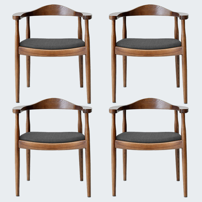 Modern Dining Chair 20'' Wide Open Arm Chair with 4 Wood Legs for Home Use Walnut Linen 4 Piece Set Clearhalo ' kitchen&dining_furn' 'Dining Chairs' 'Dining Tables & Seating' 'dining_chair' 'furn' 'furn_dining_chair' 'Furniture' 'furniture_dining_chair' 'Kitchen & Dining Furniture' 'kitchen' 3522244