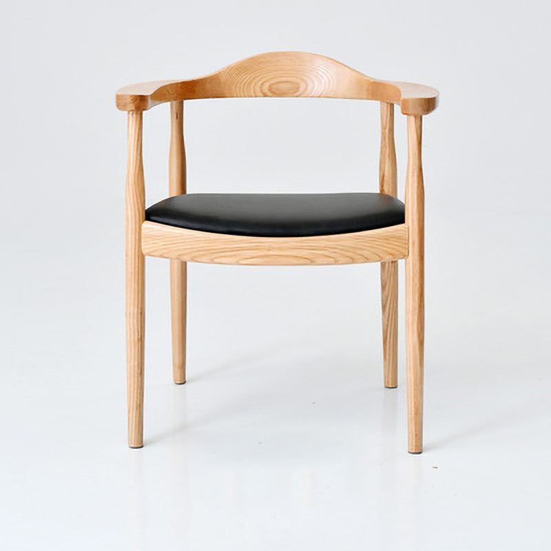 Modern Dining Chair 20'' Wide Open Arm Chair with 4 Wood Legs for Home Use Wood Faux Leather 1 Piece Clearhalo ' kitchen&dining_furn' 'Dining Chairs' 'Dining Tables & Seating' 'dining_chair' 'furn' 'furn_dining_chair' 'Furniture' 'furniture_dining_chair' 'Kitchen & Dining Furniture' 'kitchen' 3522249