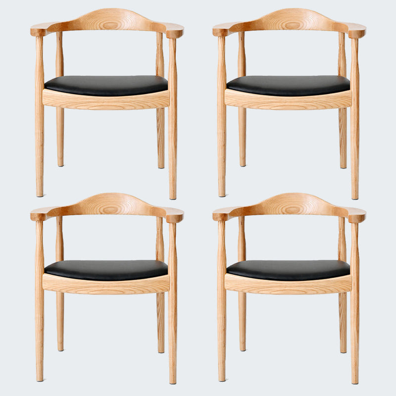 Modern Dining Chair 20'' Wide Open Arm Chair with 4 Wood Legs for Home Use Wood Faux Leather 4 Piece Set Clearhalo ' kitchen&dining_furn' 'Dining Chairs' 'Dining Tables & Seating' 'dining_chair' 'furn' 'furn_dining_chair' 'Furniture' 'furniture_dining_chair' 'Kitchen & Dining Furniture' 'kitchen' 3522251